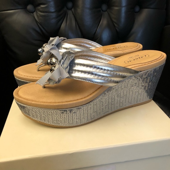 Coach Shoes - Coach Jainis Metallic Sandal NWT